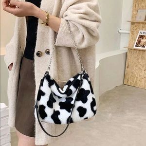 Cow Fluffy Chain Bag